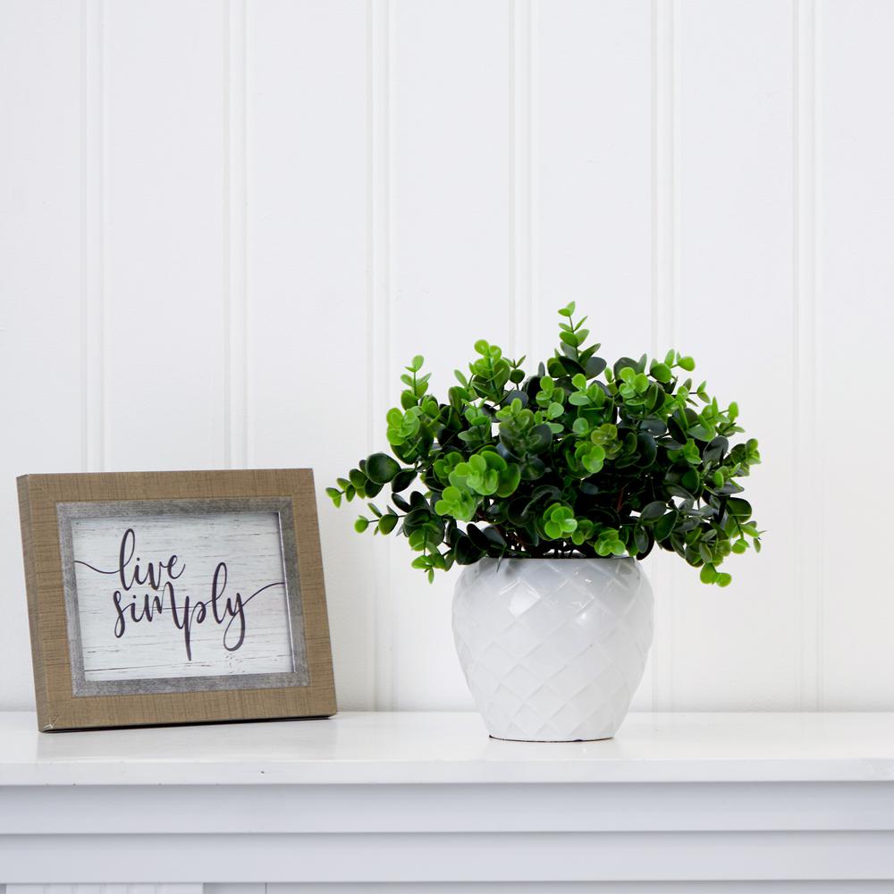 11in. Artificial Boxwood Plant with Decorative Planter