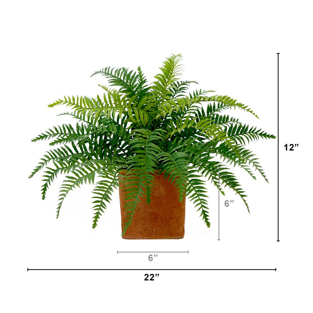 22in. Artificial Fern Plant in Decorative Planter