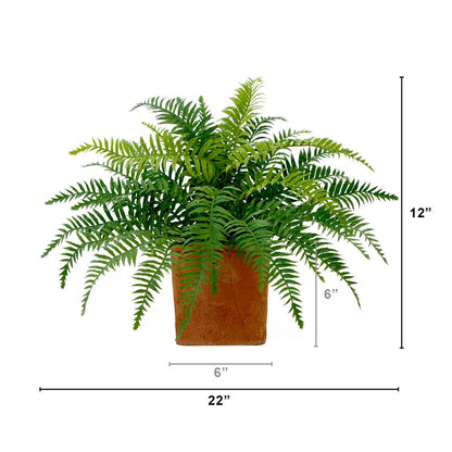 22in. Artificial Fern Plant in Decorative Planter