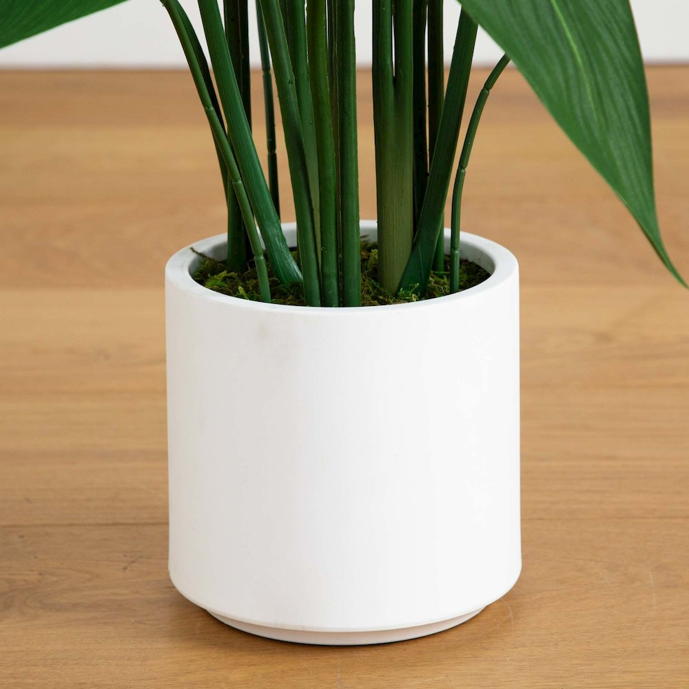 43in. Artificial Sky Bird Tree in White Decorative Planter
