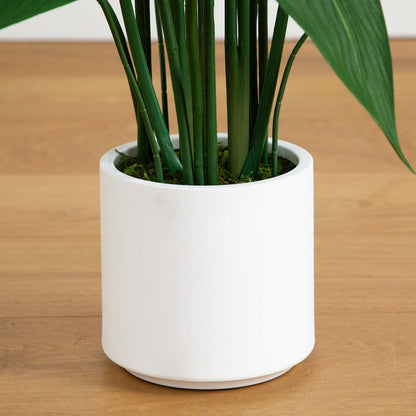 43in. Artificial Sky Bird Tree in White Decorative Planter