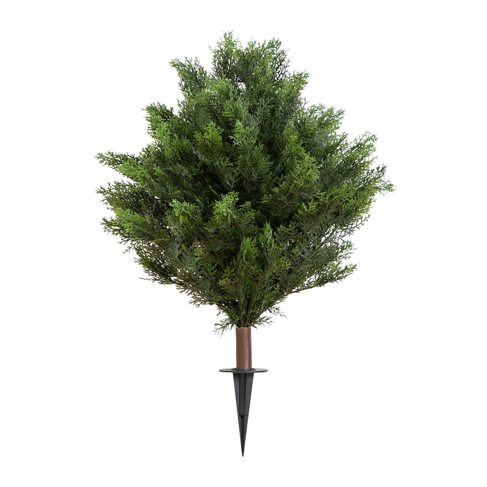 3ft. UV Resistant Artificial Cedar Bush with Integrated Ground Stake