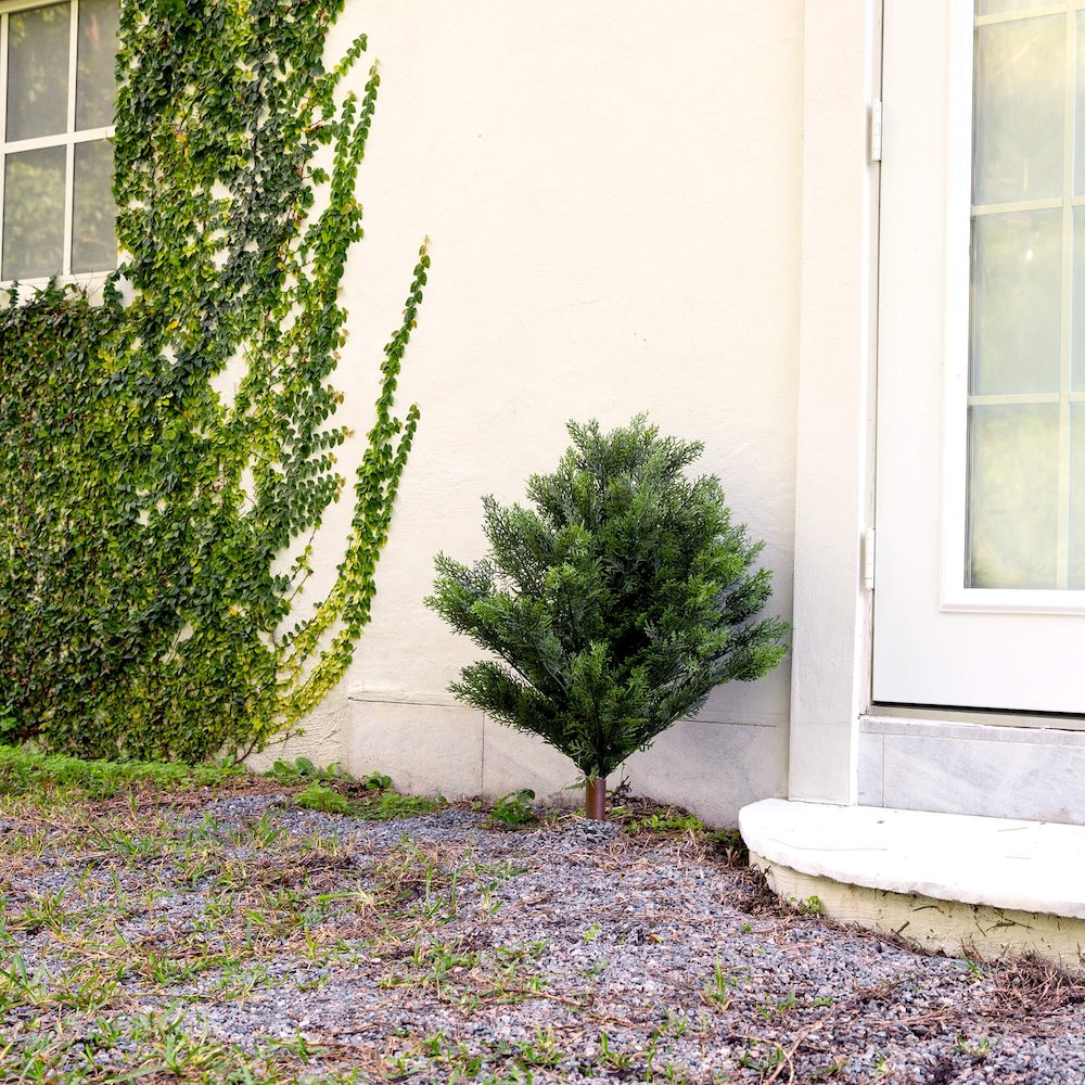 3ft. UV Resistant Artificial Cedar Bush with Integrated Ground Stake