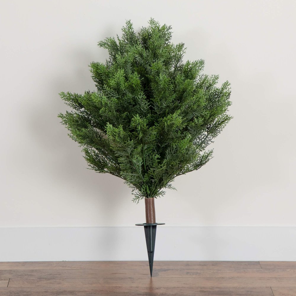 3ft. UV Resistant Artificial Cedar Bush with Integrated Ground Stake