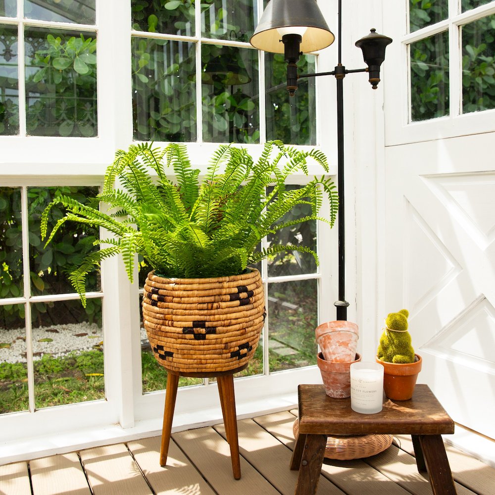 27in. UV Resistant Artificial Boston Fern Plant with Real Touch Leaves