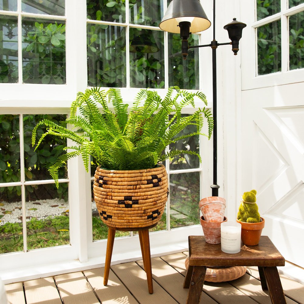 27in. UV Resistant Artificial Boston Fern Plant with Real Touch Leaves