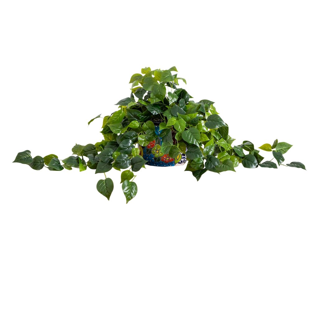 42in. UV Resistant Artificial Philodendron Mexican Talavera Ceramic Planter