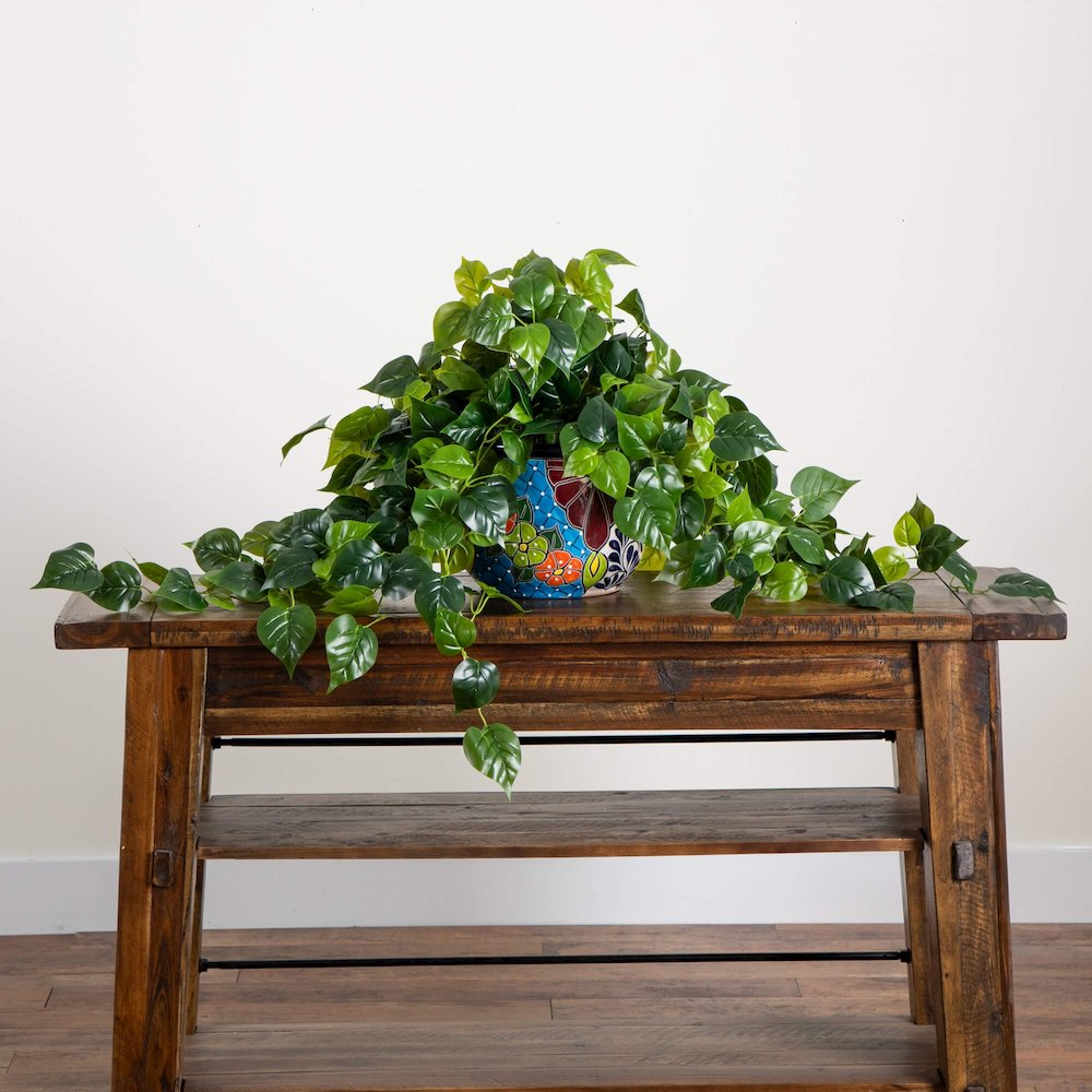 42in. UV Resistant Artificial Philodendron Mexican Talavera Ceramic Planter