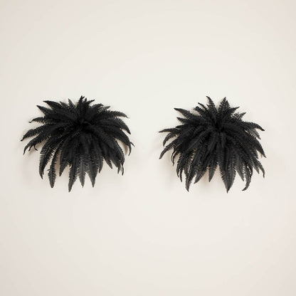 48in. Artificial Halloween Black Boston Fern - Set of 2
