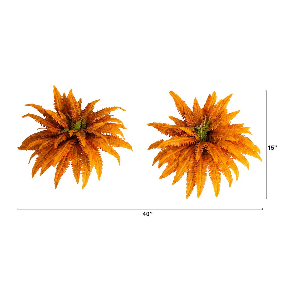 40in. Autumn Artificial Fall Boston Fern - Set of 2