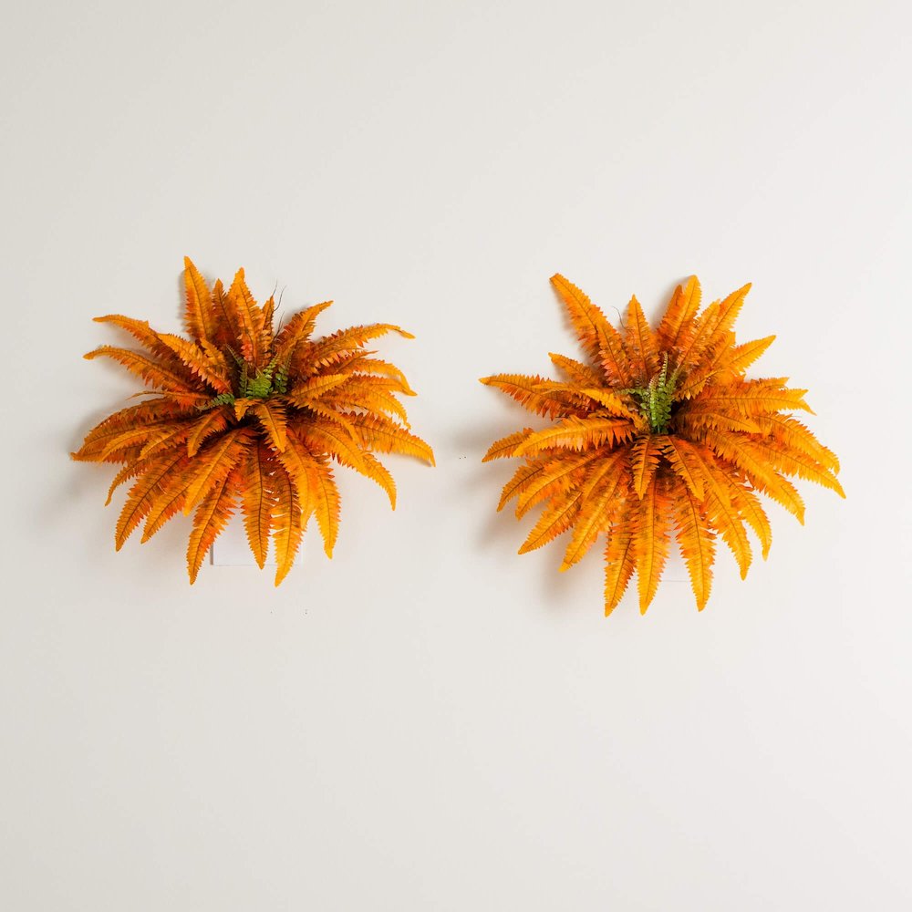 40in. Autumn Artificial Fall Boston Fern - Set of 2