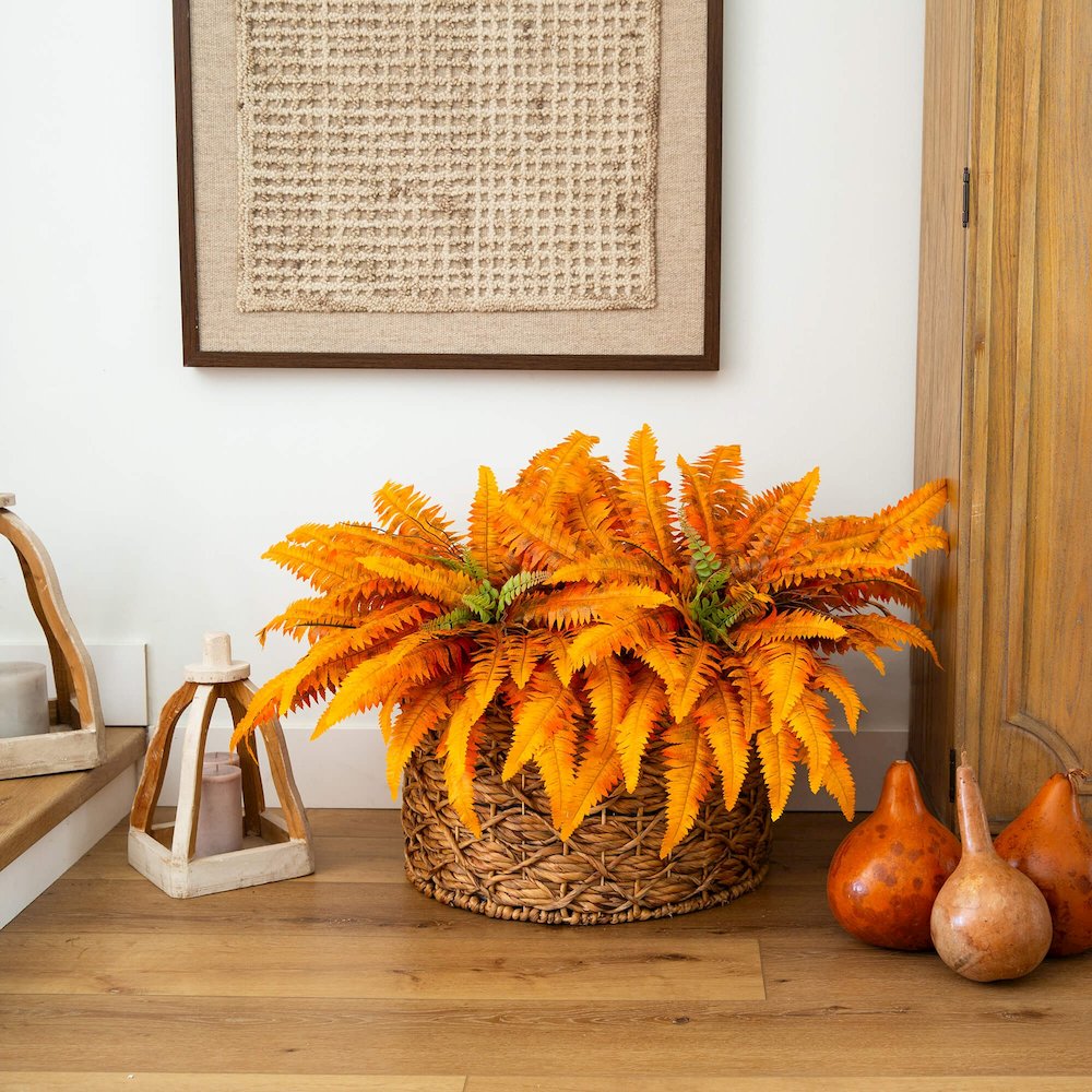 40in. Autumn Artificial Fall Boston Fern - Set of 2