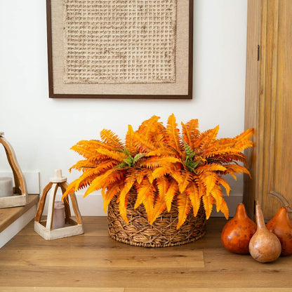 40in. Autumn Artificial Fall Boston Fern - Set of 2