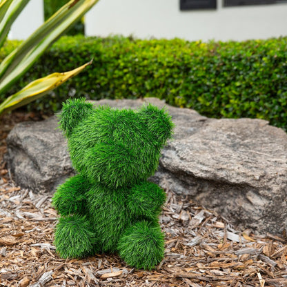 14in. UV Resistant Artificial Grass Garden Plush Topiary Bear (Indoor/Outdoor)