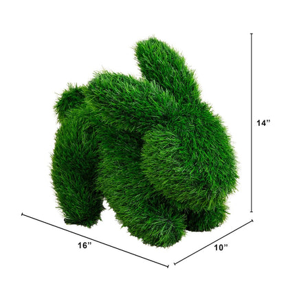14in. UV Resistant Artificial Grass Garden Plush Topiary Bunny Rabbit