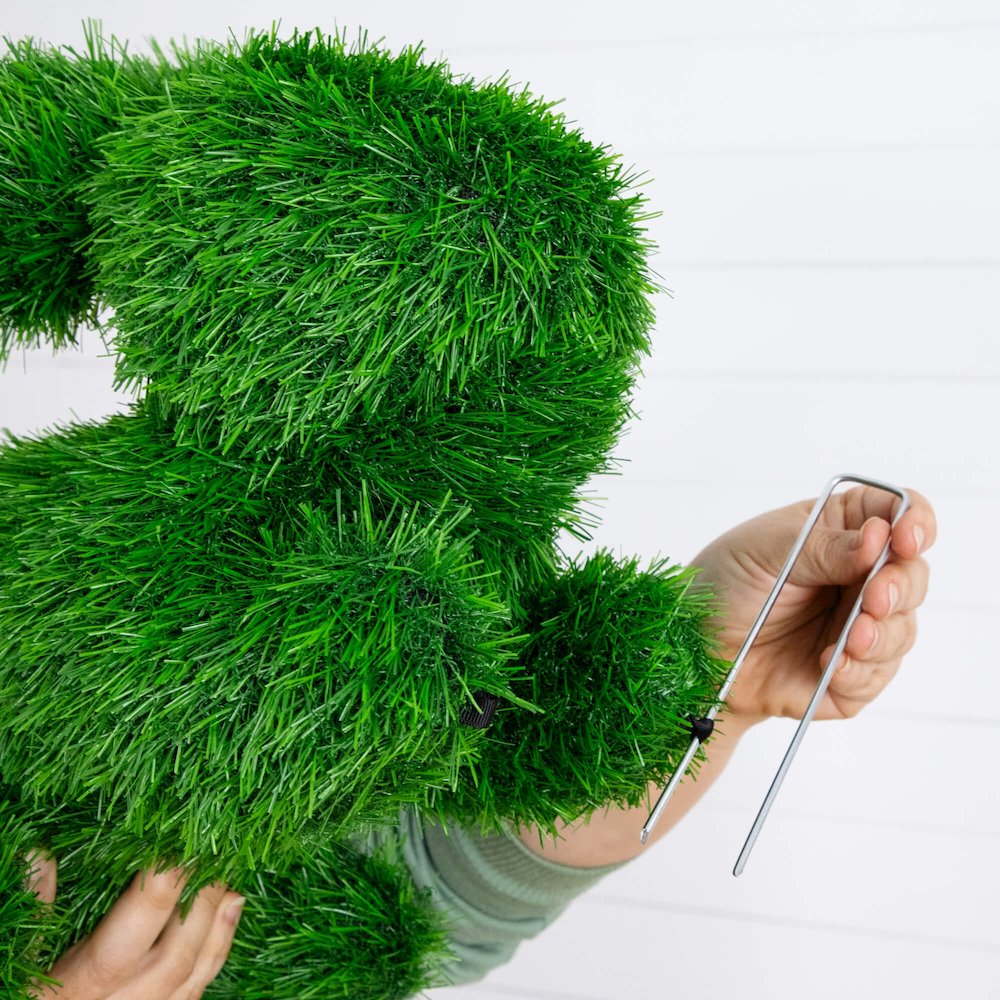 14in. UV Resistant Artificial Grass Garden Plush Topiary Bunny Rabbit