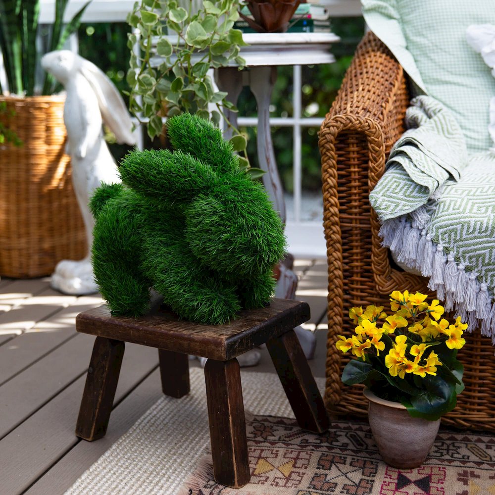 14in. UV Resistant Artificial Grass Garden Plush Topiary Bunny Rabbit
