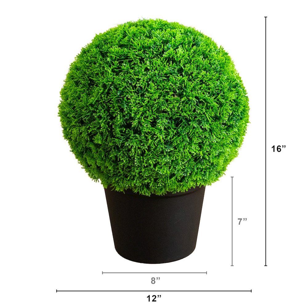 16in. UV Resistant Artificial Mediterranean Cypress Topiary Plant