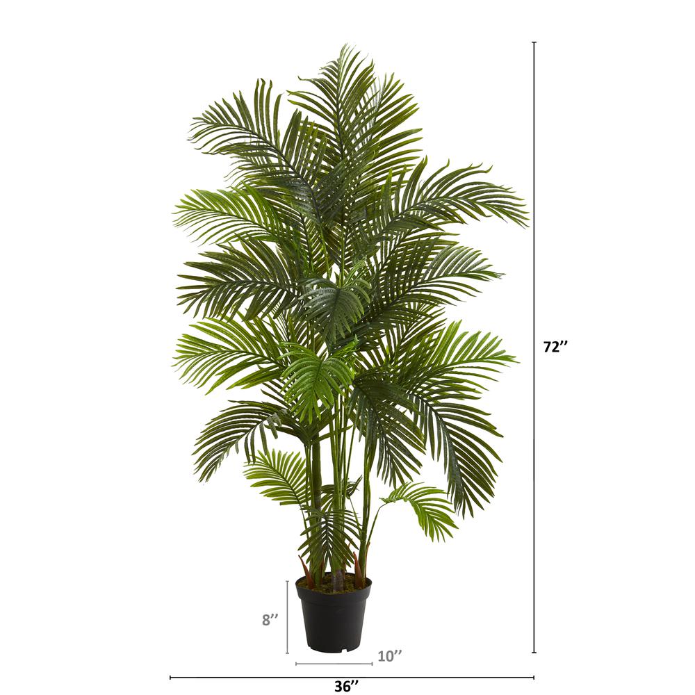 6ft. Areca Palm Artificial Tree, Green