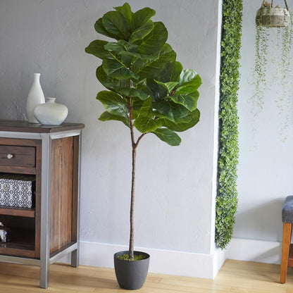 59” Fiddle Leaf Artificial Tree (Real Touch)