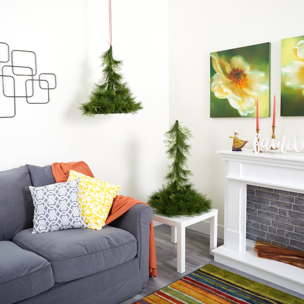 24in. and 36in. Table Top/Hanging Artificial Christmas Decor (Set of 2)