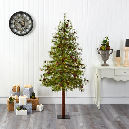 6ft. Wyoming Alpine Artificial Christmas Tree with 150 Clear LED Lights