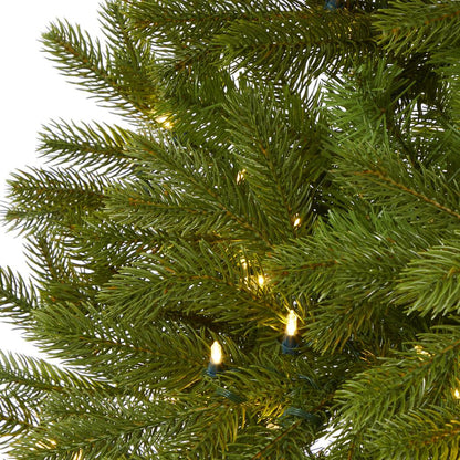 6ft. Cambridge Spruce Flat Back Artificial Christmas Tree with 350 Warm White (Multifunction) LED Lights and 642 Bendable Branches