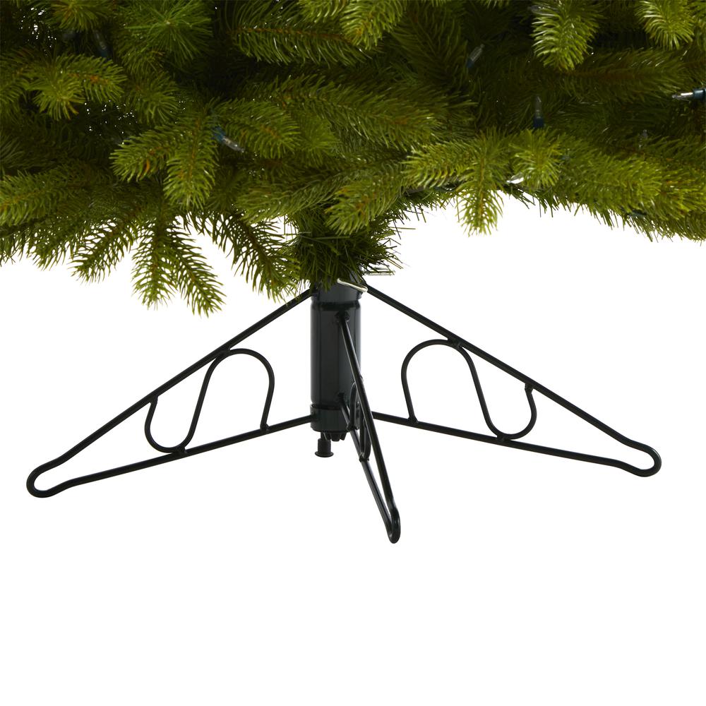 6ft. Cambridge Spruce Flat Back Artificial Christmas Tree with 350 Warm White (Multifunction) LED Lights and 642 Bendable Branches
