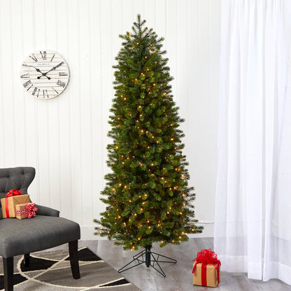 6.5ft. Slim Colorado Mountain Spruce Christmas Tree with 450 Warm LED Lights