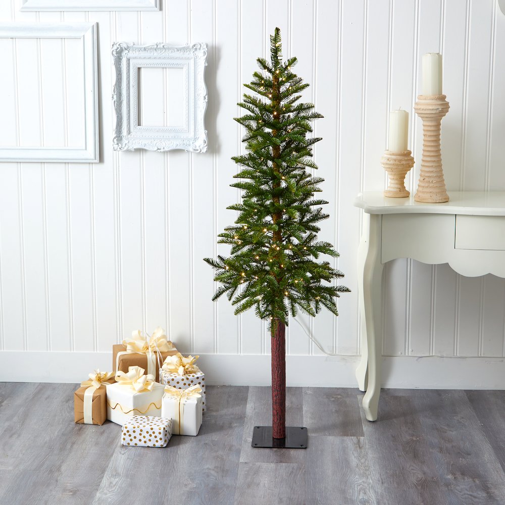 5ft. Alaskan Alpine Artificial Christmas Tree with 100 Clear Microdot LED Lights