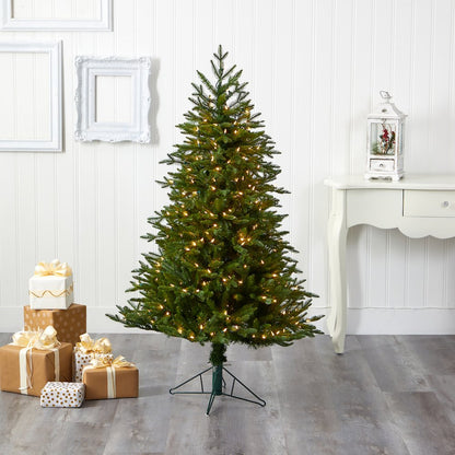 5ft. Cambridge Fir Artificial Christmas Tree with 300 Clear Warm LED Lights