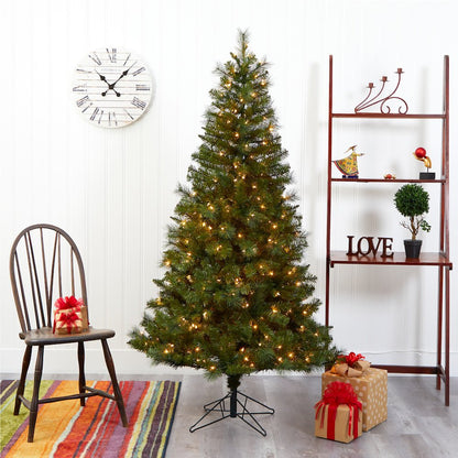 6ft. Mount Hood Spruce Artificial Christmas Tree with 300 Warm White Lights