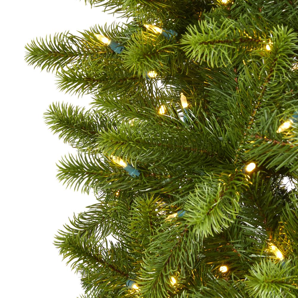 8ft. Slim Virginia Spruce Artificial Christmas Tree with LED Lights