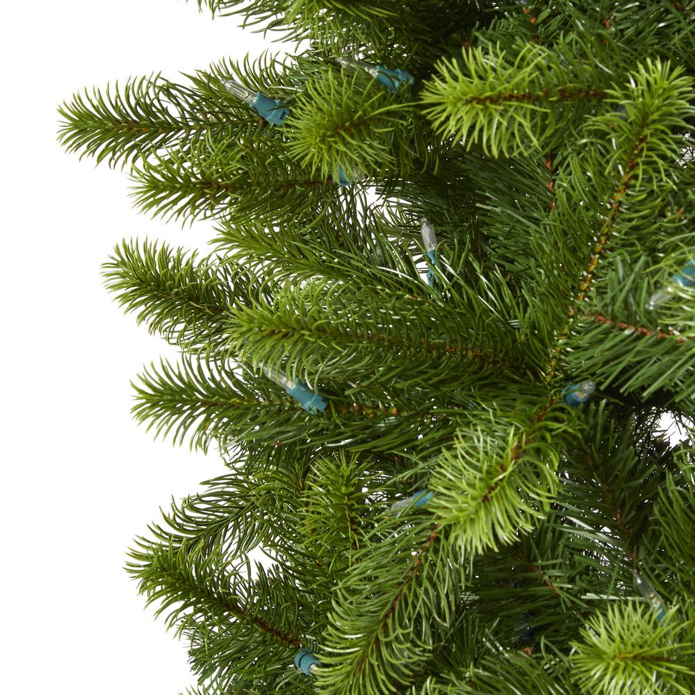 8ft. Slim Virginia Spruce Artificial Christmas Tree with LED Lights