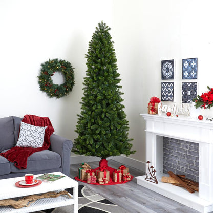 8ft. Slim Virginia Spruce Artificial Christmas Tree with LED Lights