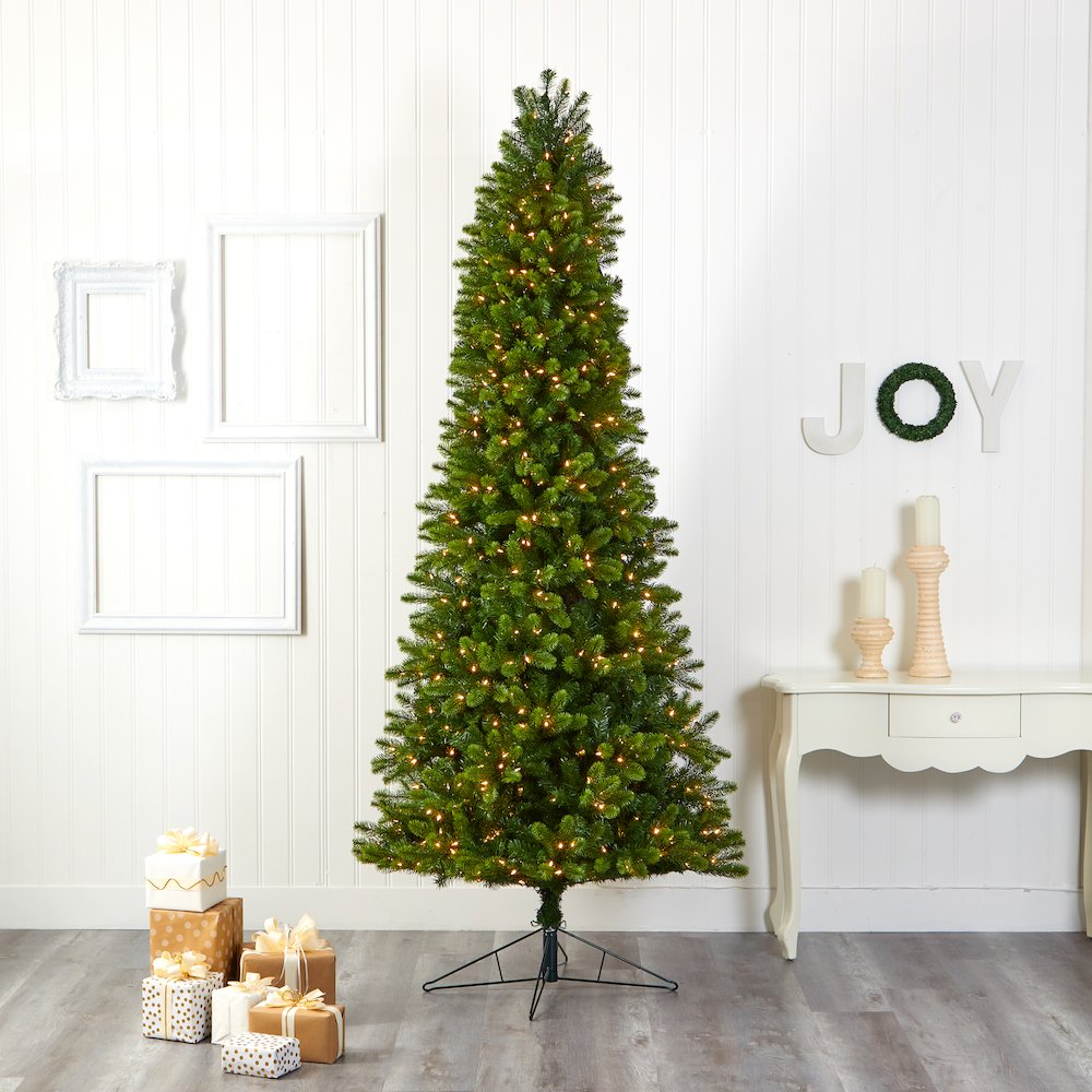 9ft. Slim Virginia Spruce Artificial Christmas Tree with 750 Warm LED Lights