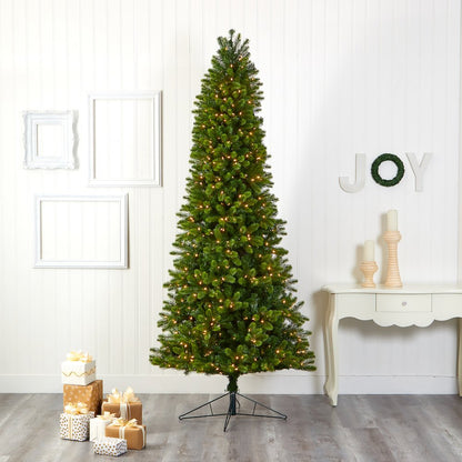 9ft. Slim Virginia Spruce Artificial Christmas Tree with 750 Warm LED Lights