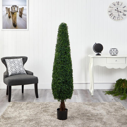 5ft. Boxwood Topiary Artificial Tree UV Resistant (Indoor/Outdoor)
