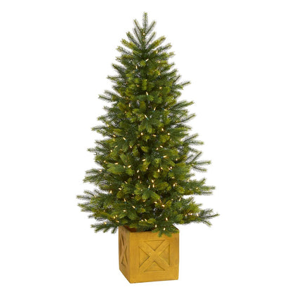 5ft. Manchester Fir Christmas Tree in Decorative Planter with 250 Clear LEDs