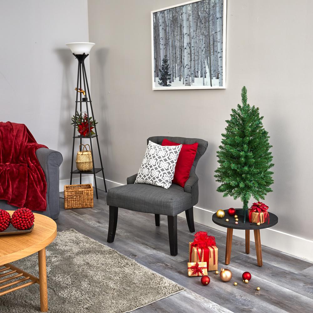 3ft. Slim Green Mountain Pine Artificial Christmas Tree with 50 Clear LED Lights