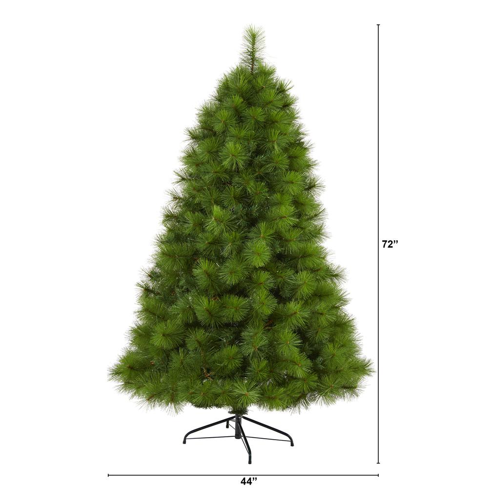 6ft. Green Scotch Pine Artificial Christmas Tree with 300 Clear LED Lights
