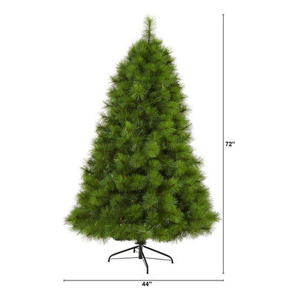 6ft. Green Scotch Pine Artificial Christmas Tree with 300 Clear LED Lights