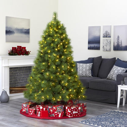 6ft. Green Scotch Pine Artificial Christmas Tree with 300 Clear LED Lights