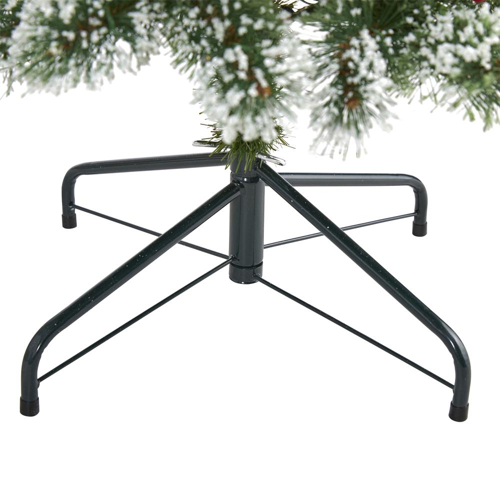 4ft. Frosted Swiss Pine Artificial Christmas Tree with 100 Clear LED Lights and Berries