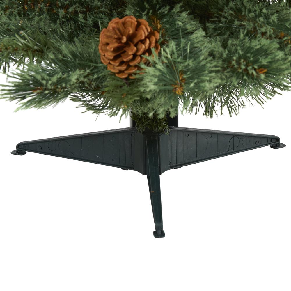 3ft. White Mountain Pine Artificial Christmas Tree with 50 Clear LED Lights and Pine Cones