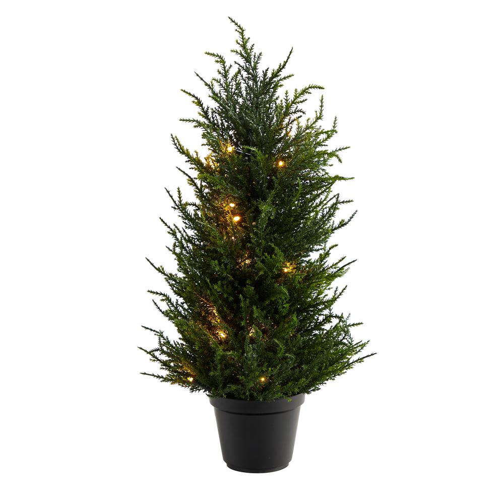 18in. Cedar Artificial Tree with LED Lights UV Resistant (Indoor/Outdoor)