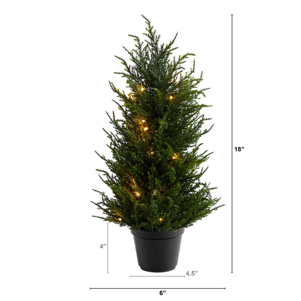 18in. Cedar Artificial Tree with LED Lights UV Resistant (Indoor/Outdoor)