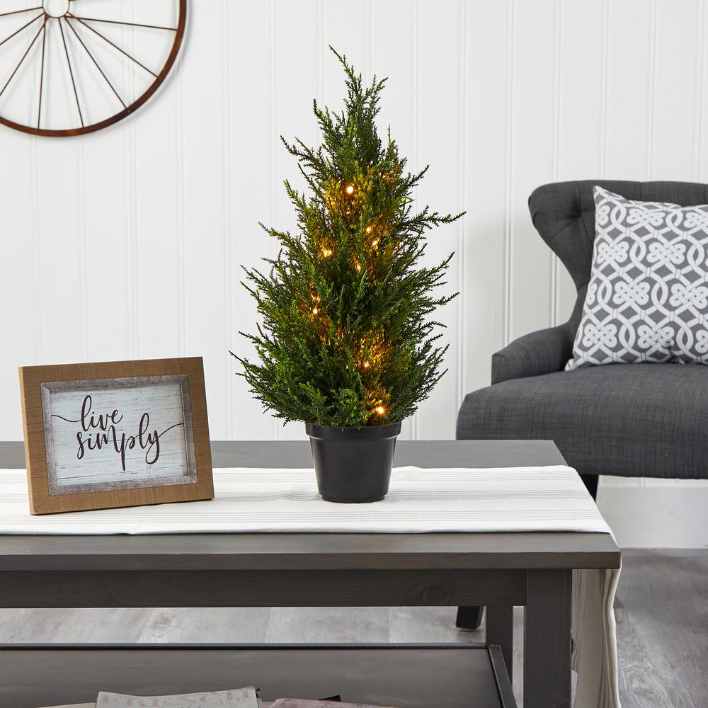 18in. Cedar Artificial Tree with LED Lights UV Resistant (Indoor/Outdoor)