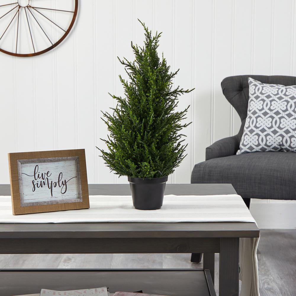 18in. Cedar Artificial Tree with LED Lights UV Resistant (Indoor/Outdoor)