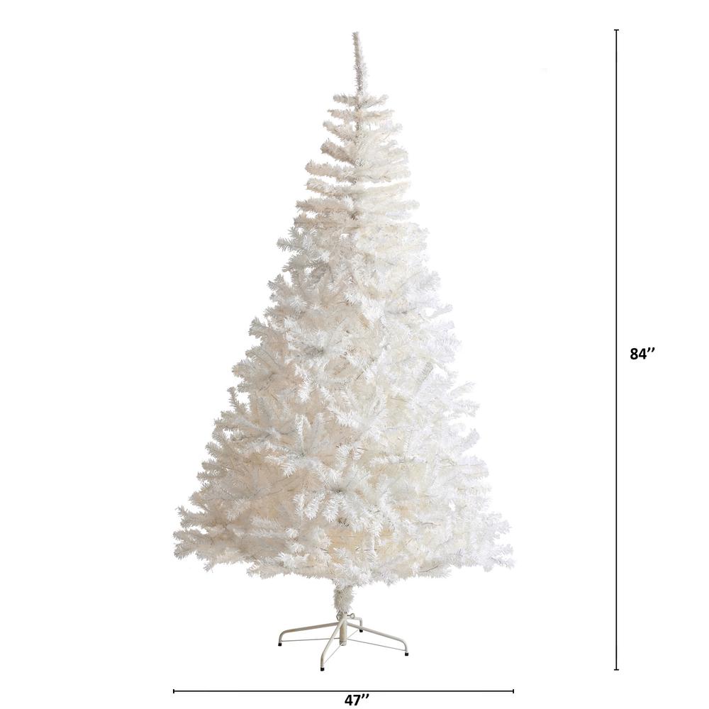 7ft. White Artificial Christmas Tree with 1000 Bendable Branches